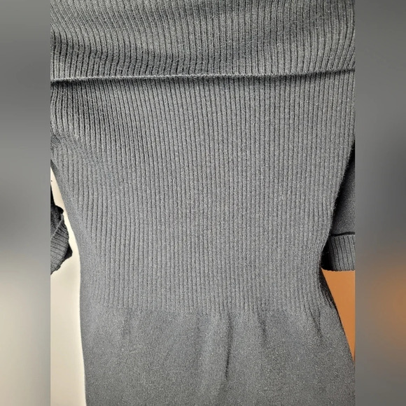 Kasper Off Shoulder Black Angora Cotton Blend Luxurious Mini Dress sz L - Picture 4 of 11